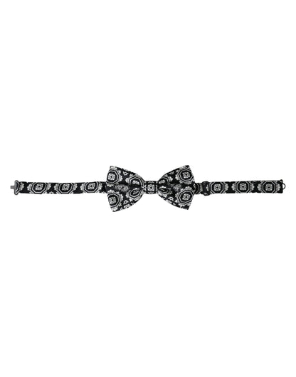 Dolce &amp;amp; Gabbana Svartvit Mönstrad Justerbar Halsringning Herrfluga