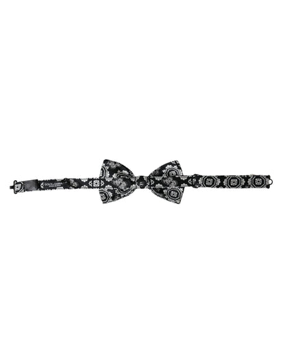 Dolce &amp;amp; Gabbana Svartvit Mönstrad Justerbar Halsringning Herrfluga