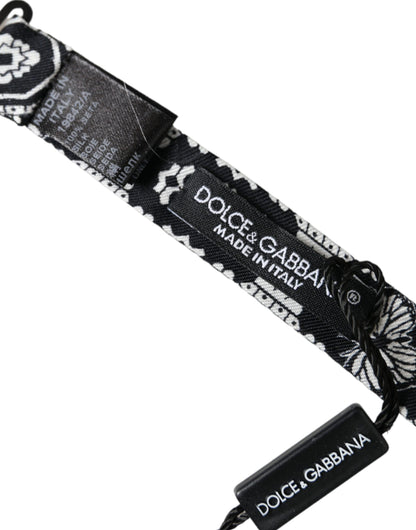 Dolce &amp;amp; Gabbana Svartvit Mönstrad Justerbar Halsringning Herrfluga