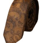Dolce &amp;amp; Gabbana Brun Blommig Slips i 100 % Siden, Justerbar Herrslips