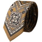 Dolce &amp;amp; Gabbana Gul 100% Siden Hjultryck Justerbar Herrslips