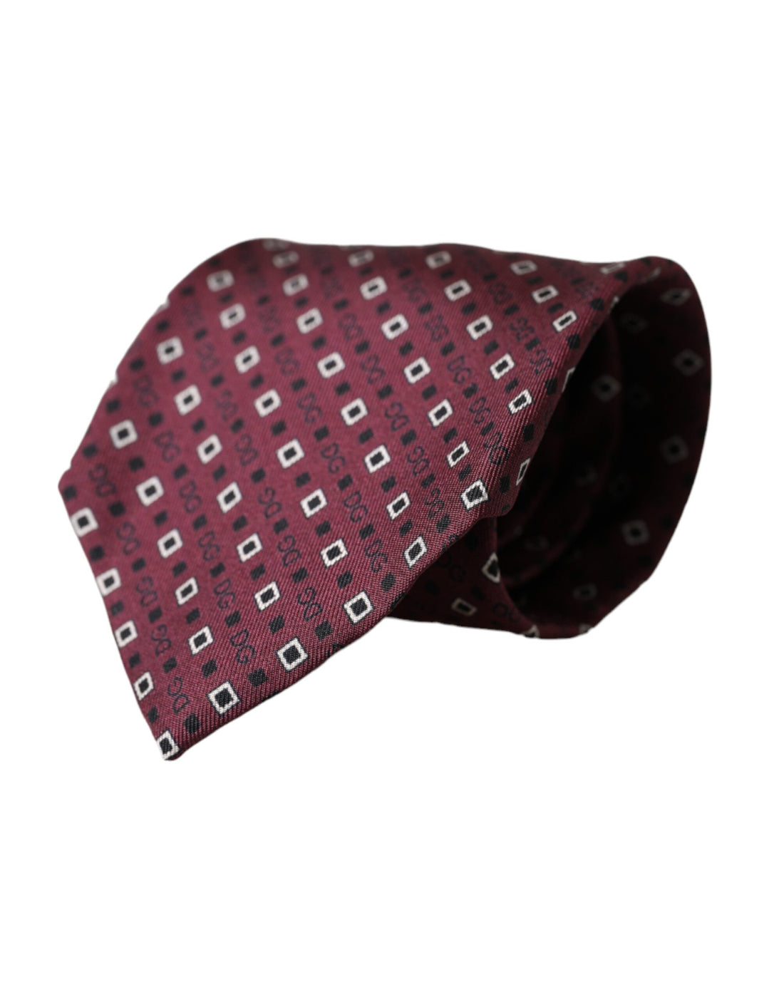 Dolce &amp;amp; Gabbana Maroon Siden Märkeslogotyp Justerbar Herrslips