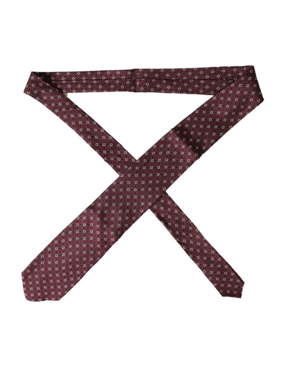 Dolce &amp;amp; Gabbana Maroon Siden Märkeslogotyp Justerbar Herrslips