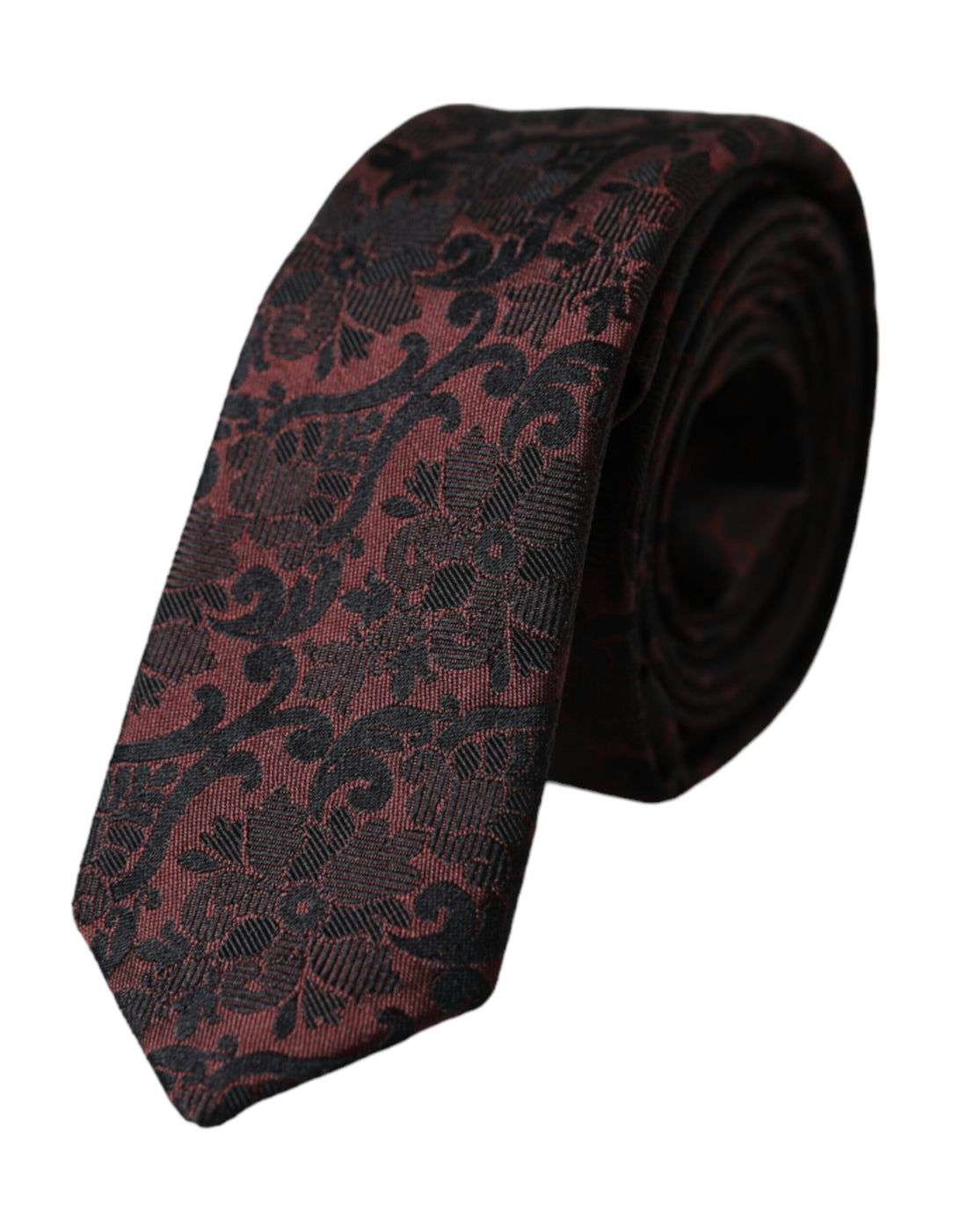 Dolce &amp;amp; Gabbana Maroon Floral Fantasy Justerbar Sidenslips Herr