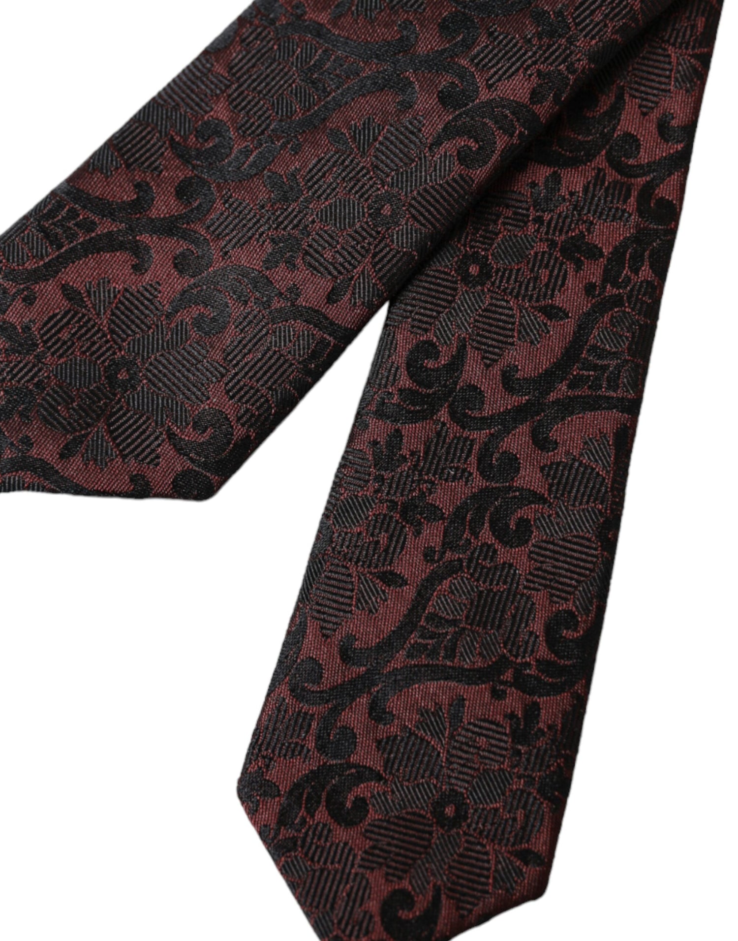 Dolce &amp;amp; Gabbana Maroon Floral Fantasy Justerbar Sidenslips Herr