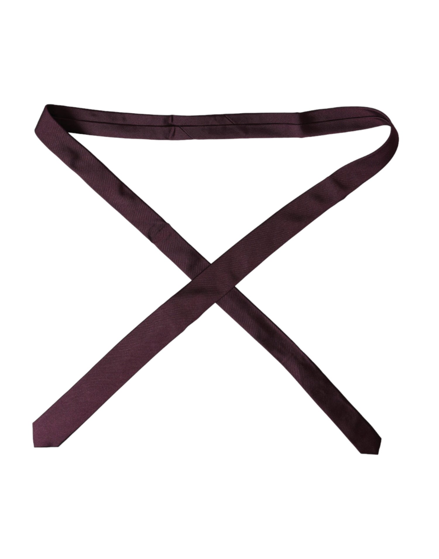 Dolce &amp;amp; Gabbana Bordeaux Enfärgad Justerbar Slips Herr I 100% Siden