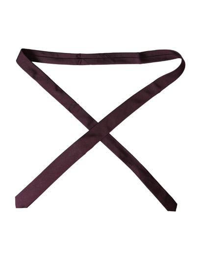 Dolce &amp;amp; Gabbana Bordeaux Enfärgad Justerbar Slips Herr I 100% Siden