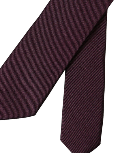 Dolce &amp;amp; Gabbana Bordeaux Enfärgad Justerbar Slips Herr I 100% Siden