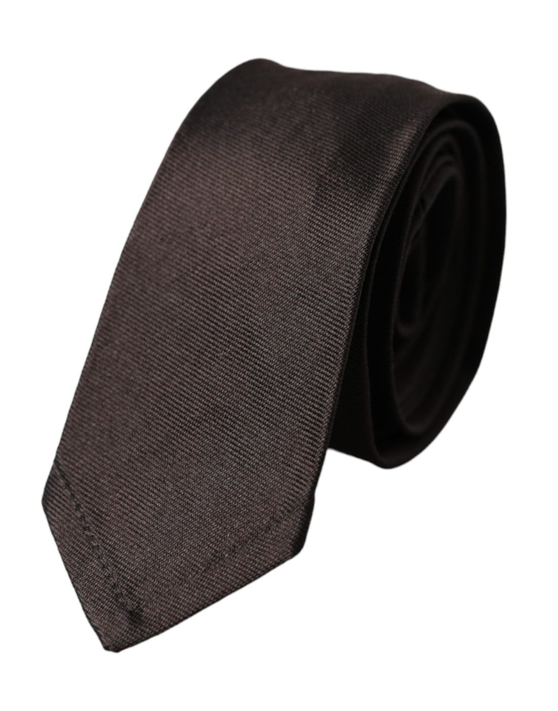 Dolce &amp;amp; Gabbana Brun Enfärgad Justerbar Slips i 100 % Siden