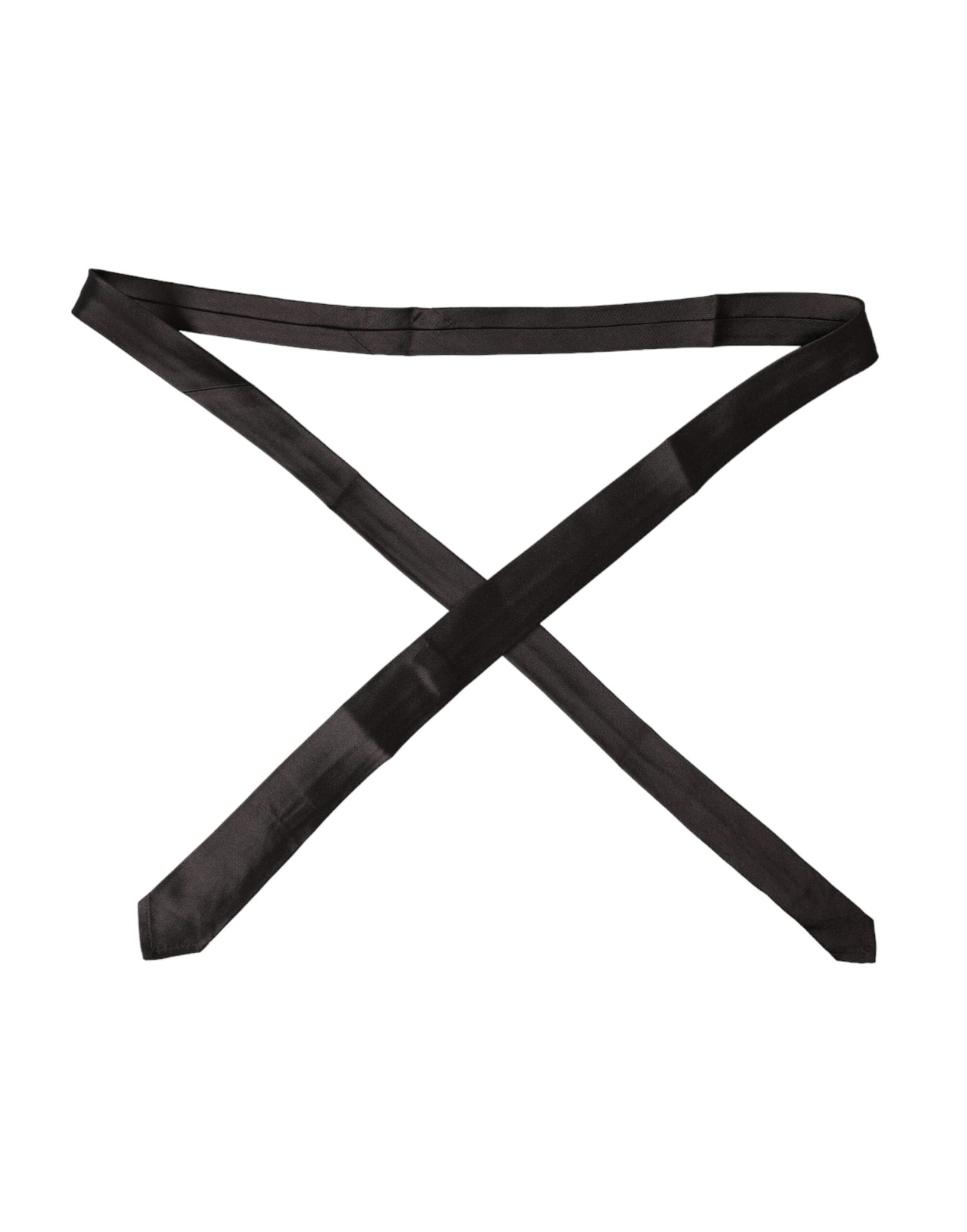 Dolce &amp;amp; Gabbana Brun Enfärgad Justerbar Slips i 100 % Siden