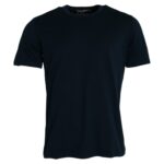 Dolce &amp;amp; Gabbana Mörkblå bomulls-t-shirt med rund hals och korta ärmar