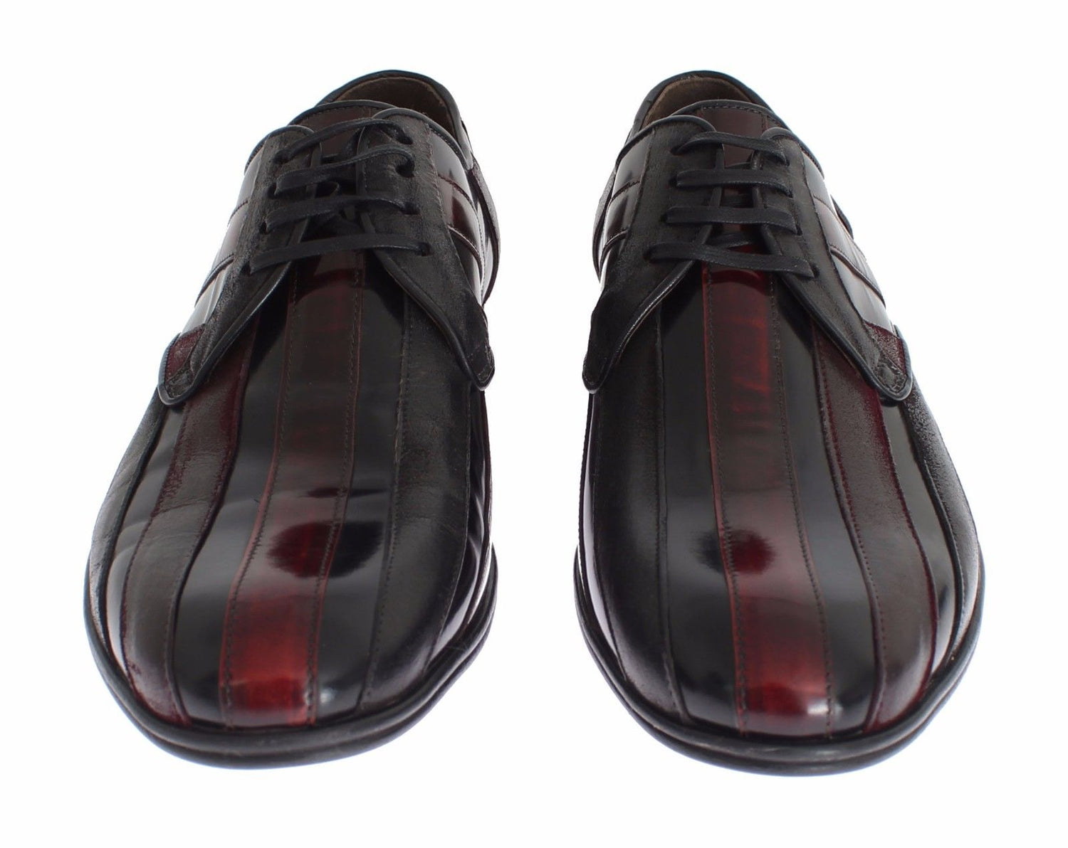Dolce &amp; Gabbana Black Bordeaux Leather Dress Formal Shoes