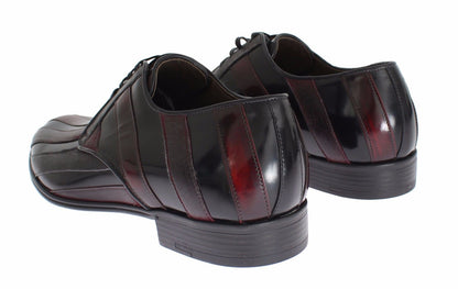 Dolce &amp; Gabbana Black Bordeaux Leather Dress Formal Shoes