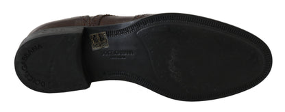 Dolce &amp; Gabbana Brown Leather Brogue Derby Dress Shoes