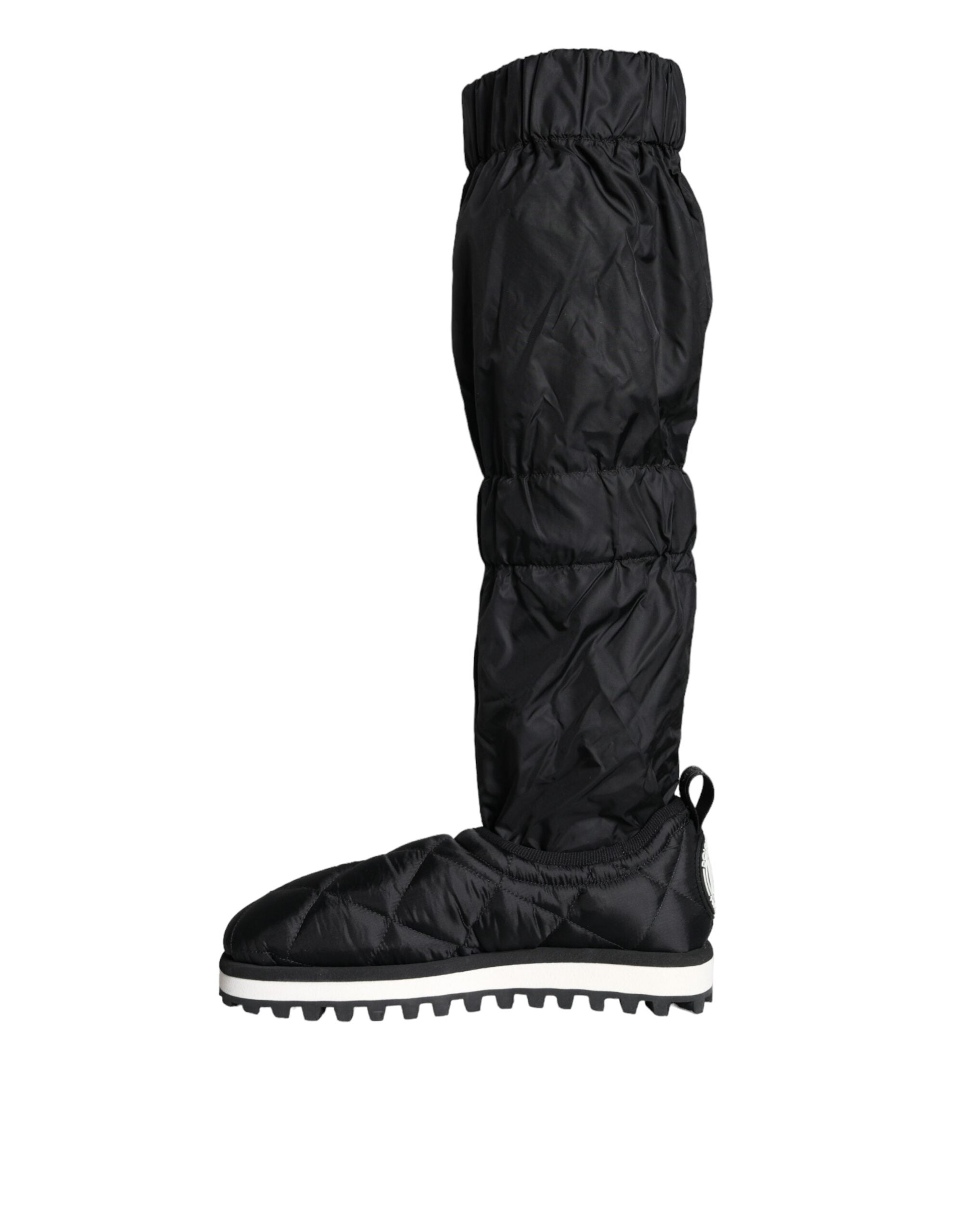Dolce &amp; Gabbana Black Quilted High Top Boots Sneakers Shoes