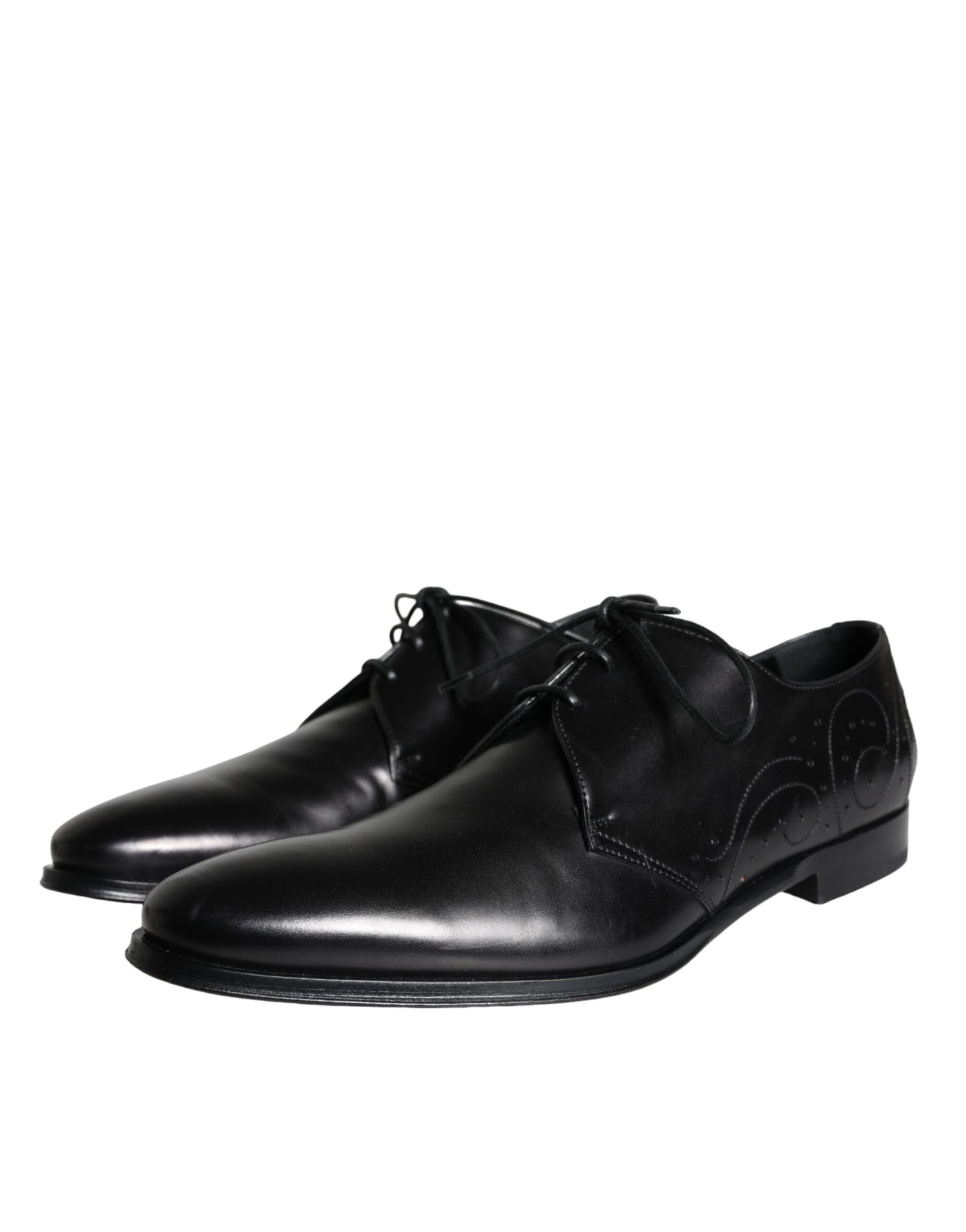 Dolce &amp;amp; Gabbana Svarta Derbyskor i Kalvskinn och Läder för Herr