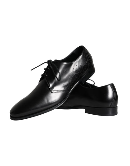 Dolce &amp;amp; Gabbana Svarta Derbyskor i Kalvskinn och Läder för Herr