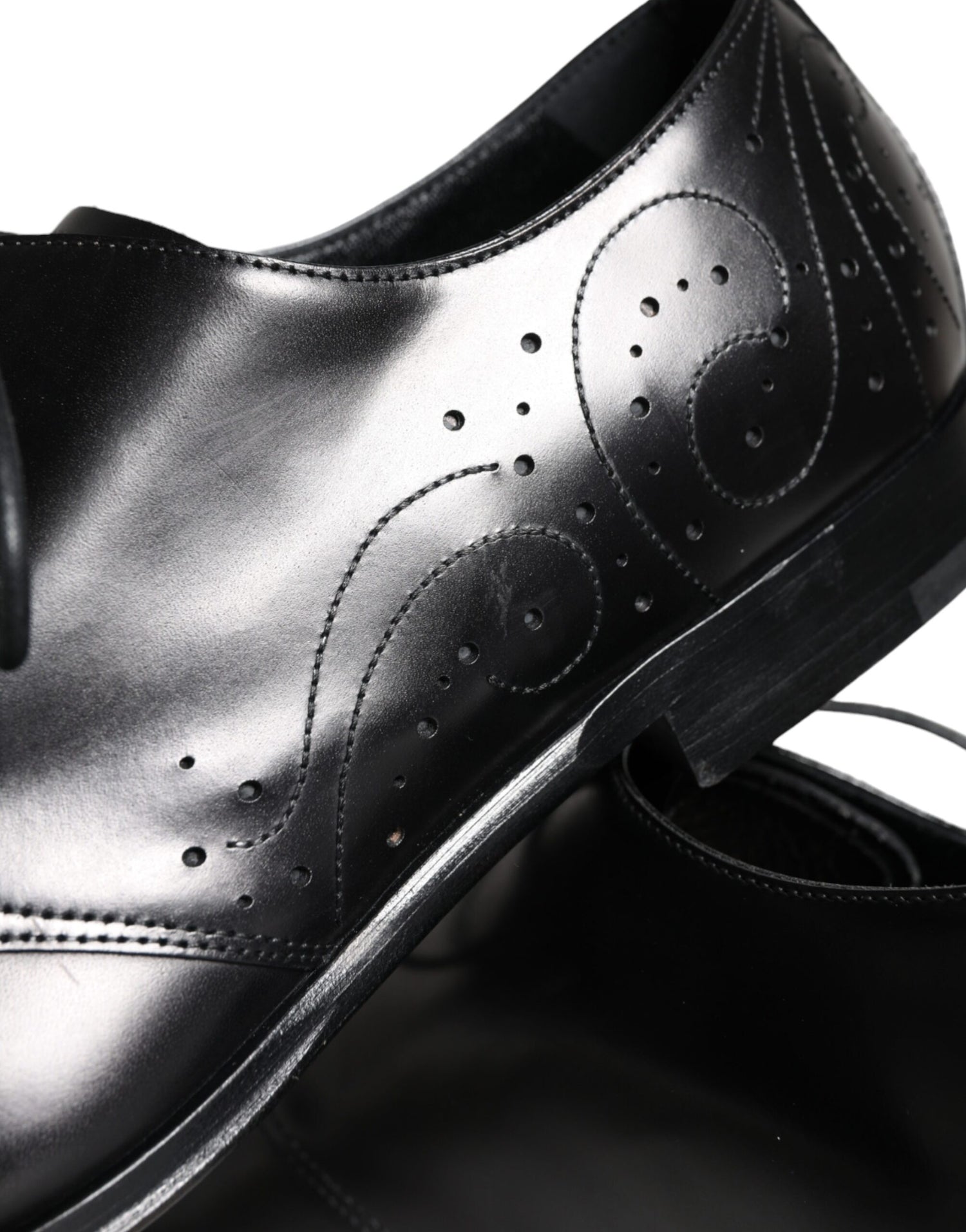 Dolce &amp;amp; Gabbana Svarta Derbyskor i Kalvskinn och Läder för Herr