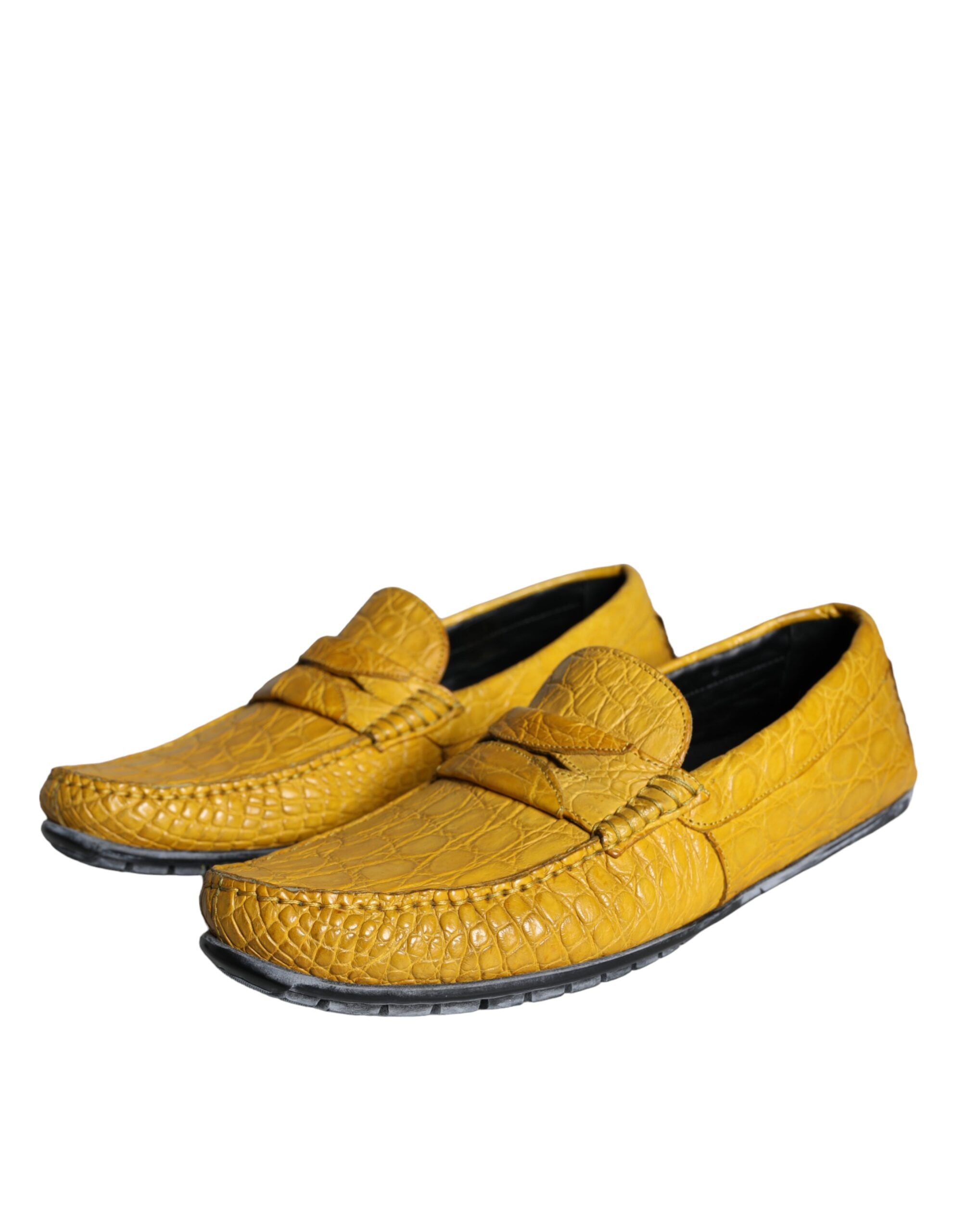 Dolce &amp;amp; Gabbana Gula Läderslip Mocassin Loafers Skor