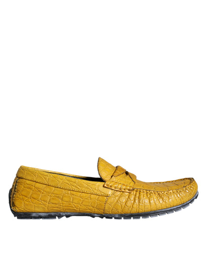 Dolce &amp;amp; Gabbana Gula Läderslip Mocassin Loafers Skor