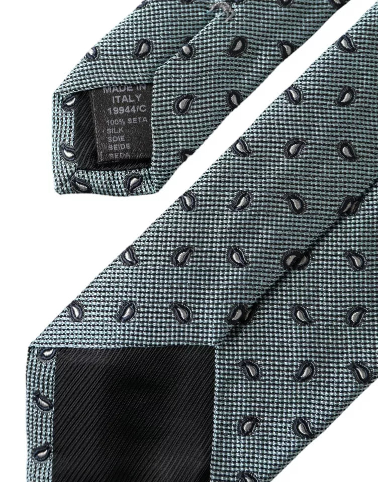 Dolce &amp;amp; Gabbana Grön 100% Siden Mönstrad Justerbar Herrslips
