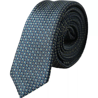 Dolce &amp; Gabbana Green Patterned 100% Silk Adjustable Men Tie