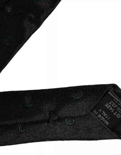 Dolce &amp;amp; Gabbana Black Fantasy 100% Siden Justerbar Herrslips