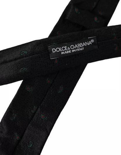 Dolce &amp;amp; Gabbana Black Fantasy 100% Siden Justerbar Herrslips