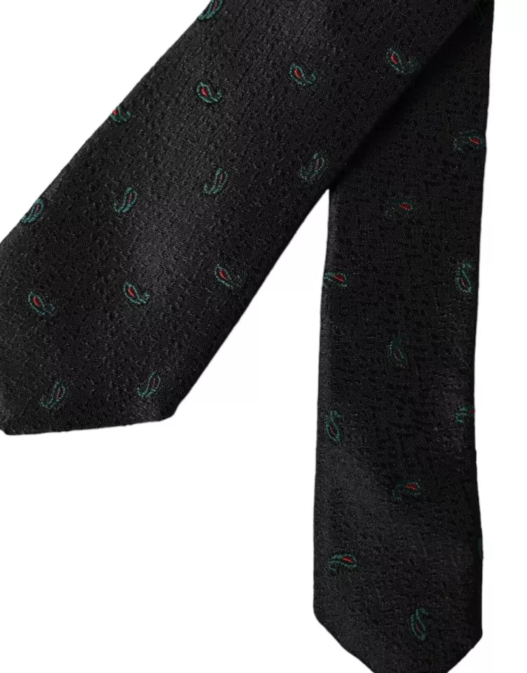 Dolce &amp;amp; Gabbana Black Fantasy 100% Siden Justerbar Herrslips