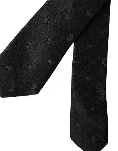 Dolce &amp;amp; Gabbana Black Fantasy 100% Siden Justerbar Herrslips