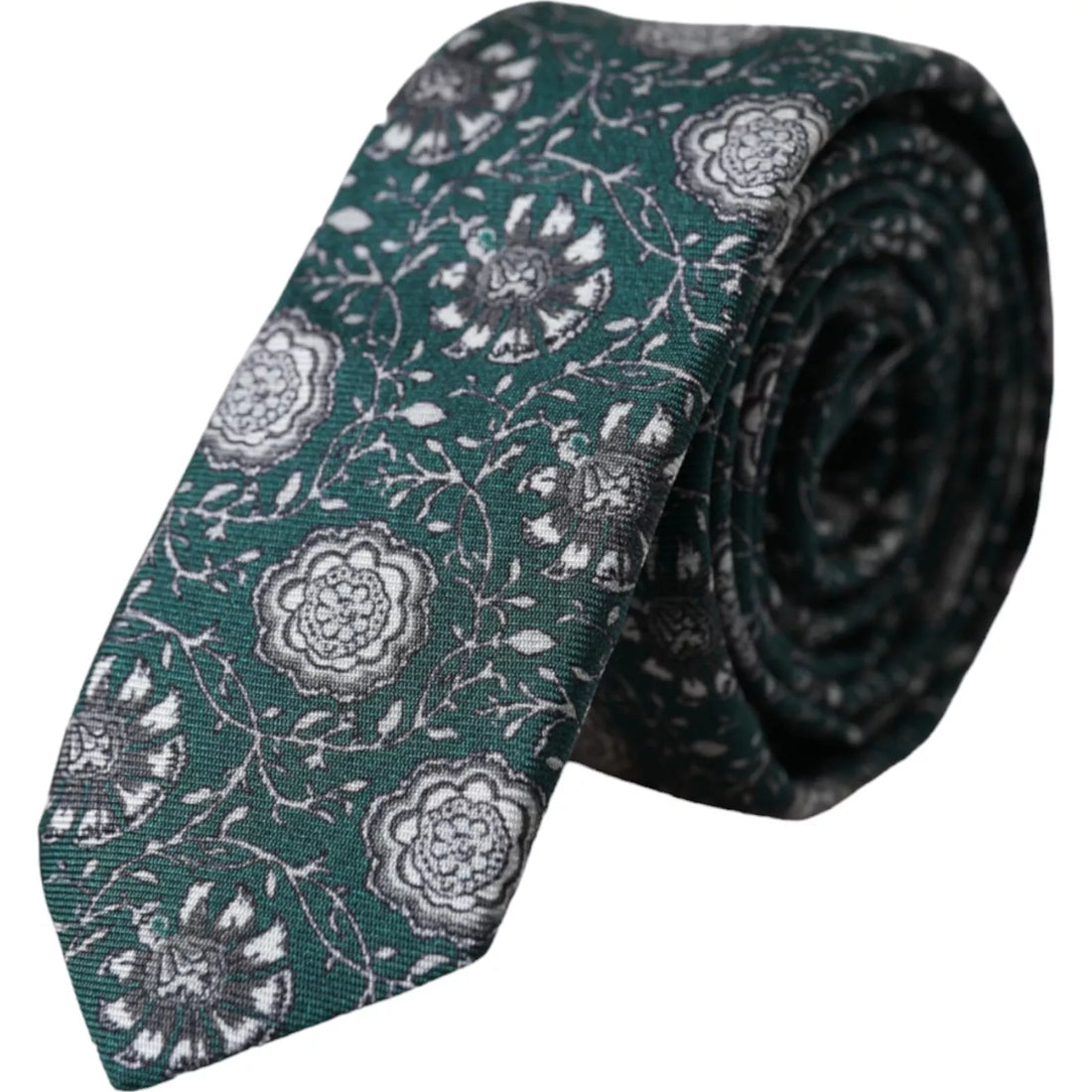 Dolce &amp;amp; Gabbana Grön Blommig Sidenslips Justerbar Herr