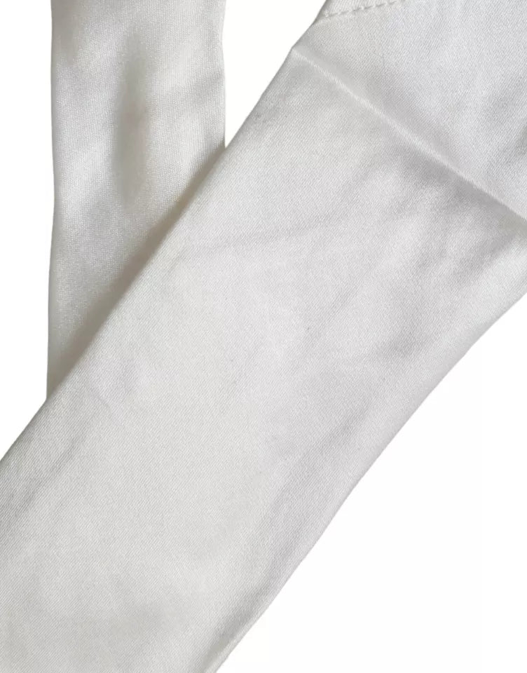 Dolce &amp;amp; Gabbana Vit Justerbar Slips Herrfluga i 100 % Siden