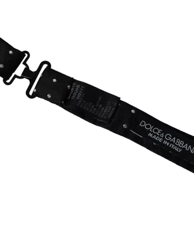 Dolce &amp;amp; Gabbana Vit Justerbar Slips Herrfluga i 100 % Siden