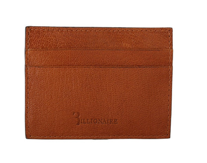 Billionaire Italian Couture Brown Leather Cardholder Wallet
