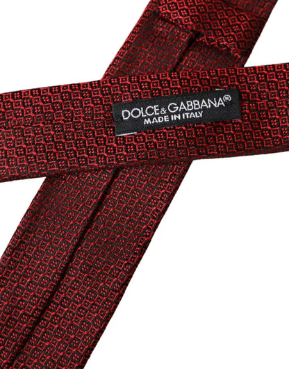 Dolce &amp;amp; Gabbana Röd Mönstrad Justerbar Slips Herr 100% Siden