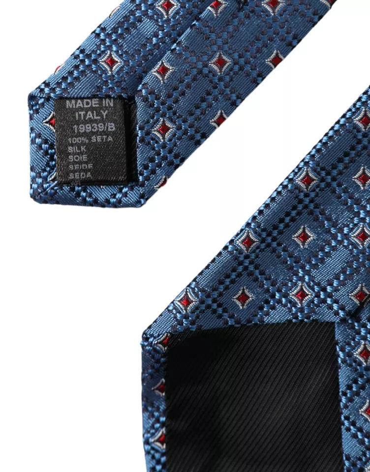 Dolce &amp;amp; Gabbana Blå Mönstrad Justerbar Slips Herr 100% Siden