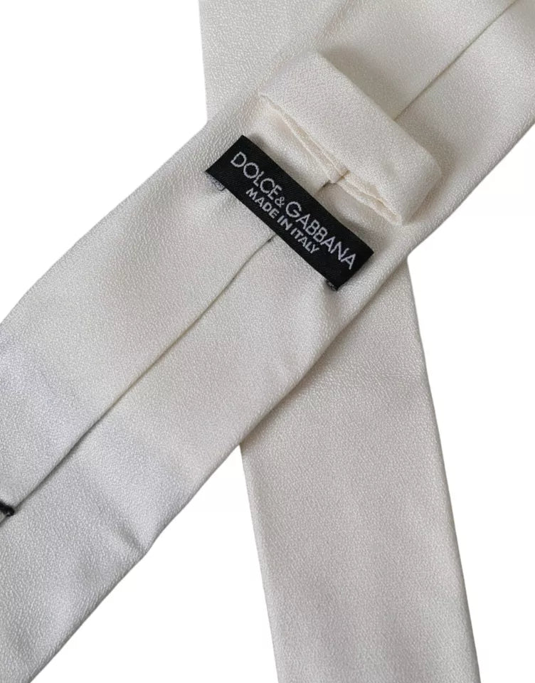Dolce &amp;amp; Gabbana Vit Siden Klassisk Justerbar Herrslips