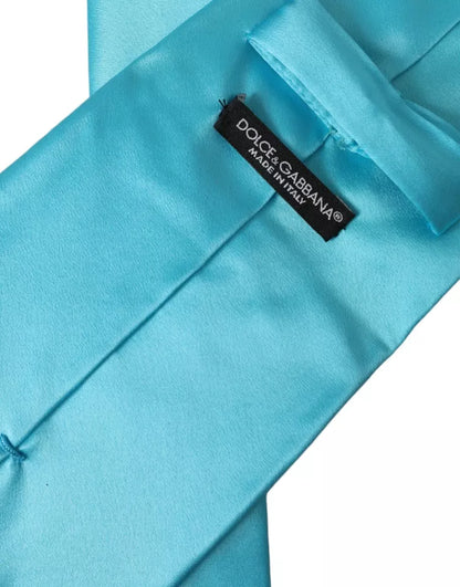 Dolce &amp;amp; Gabbana Ljusblå Satin Siden Bred Justerbar Herrslips