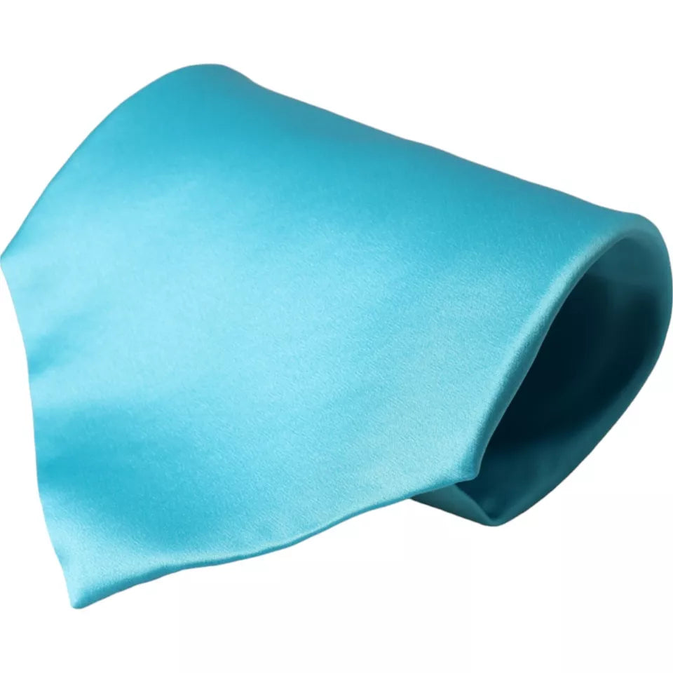 Dolce &amp;amp; Gabbana Ljusblå Satin Siden Bred Justerbar Herrslips