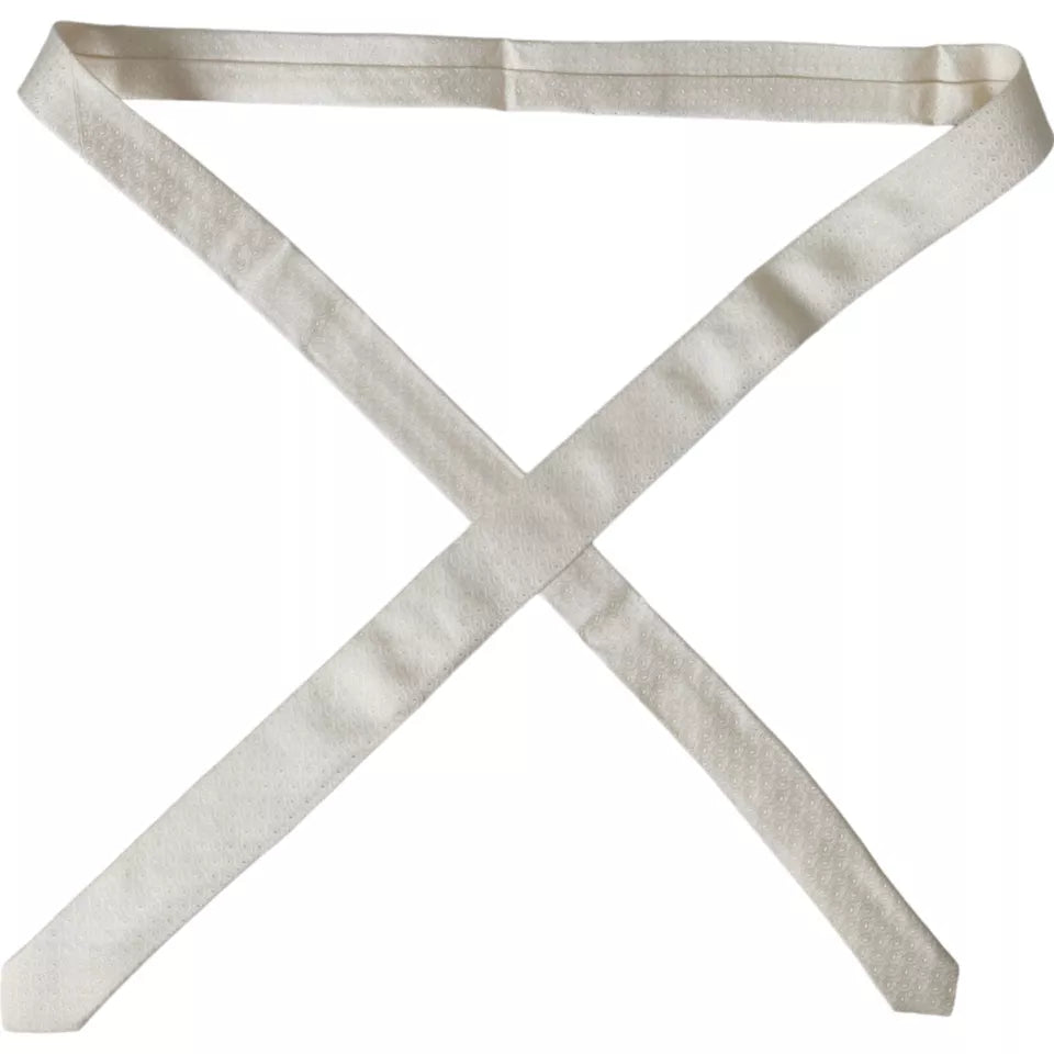 Dolce &amp;amp; Gabbana Off White Mönstrad Siden Justerbar Herrslips