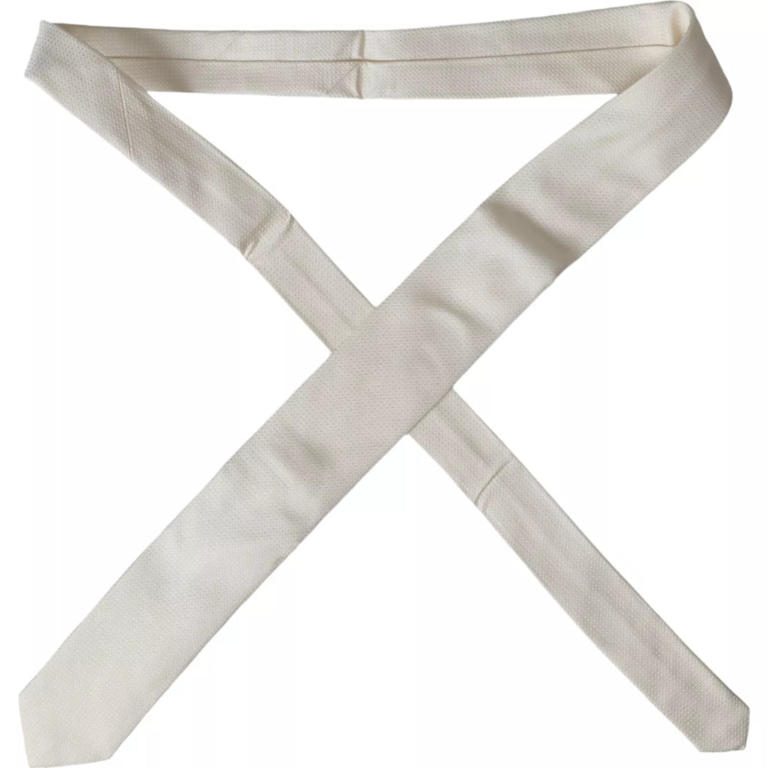Dolce &amp;amp; Gabbana Off White Mönstrad Klassisk Justerbar Slips i Siden