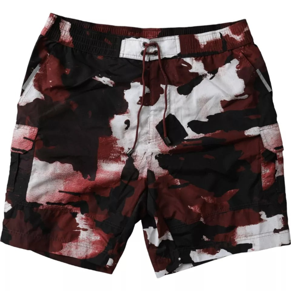 Dolce &amp;amp; Gabbana Flerfärgade Kamouflage DG Logo Beachwear Shorts Badkläder