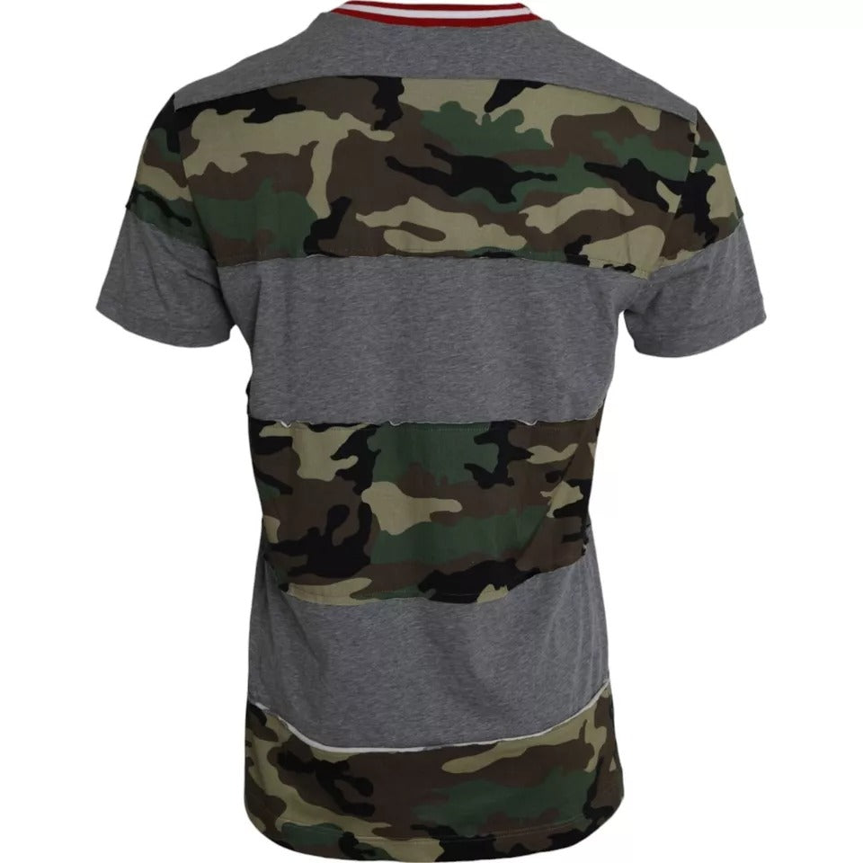 Dolce &amp;amp; Gabbana Flerfärgad Kamouflage Bomull Rund Hals Herr T-shirt