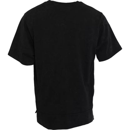 Dolce &amp;amp; Gabbana svart t-shirt med rund hals och grafiskt tryck i bomull