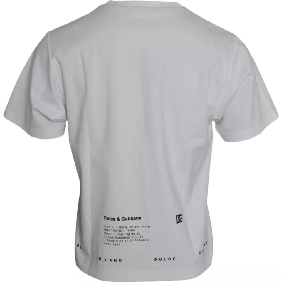 Dolce &amp;amp; Gabbana Vit Röda Läppar Tryckt Bomull Herr T-shirt