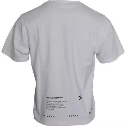 Dolce &amp;amp; Gabbana Vit Röda Läppar Tryckt Bomull Herr T-shirt