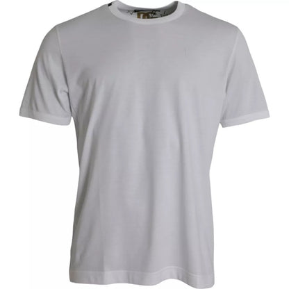 Dolce &amp;amp; Gabbana Vit bomulls-t-shirt med rund hals och korta ärmar