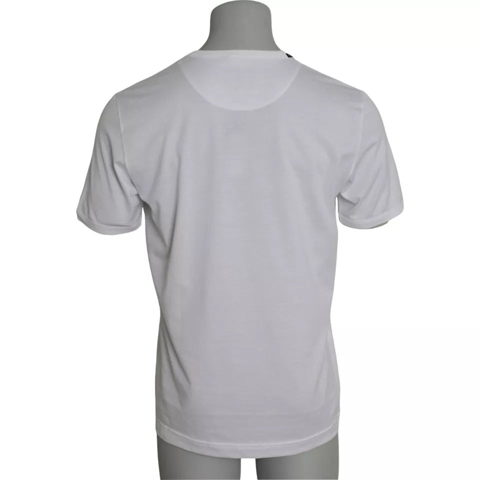 Dolce &amp;amp; Gabbana Vit bomulls-t-shirt med rund hals och korta ärmar
