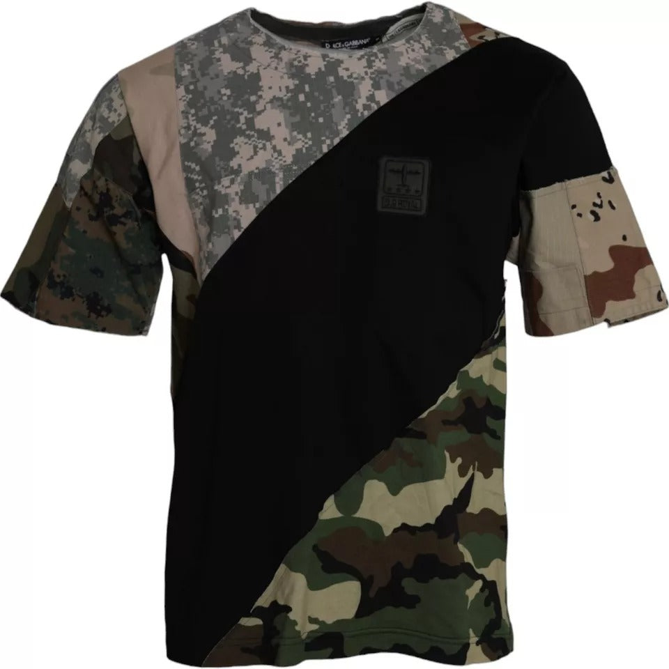 Dolce &amp;amp; Gabbana Flerfärgad Kamouflage Bomull Rund Hals Herr T-shirt