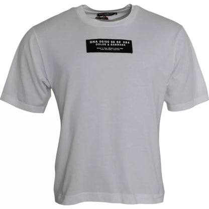 Dolce &amp;amp; Gabbana Vit Bomull DG Applikation Herr Casual T-shirt